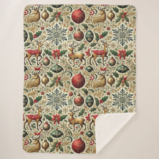 Elegante feestelijke kerst sherpa deken