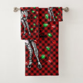 Elegante feestelijke kerst Zebra twinkle lichten Bad Handdoek (Insitu)