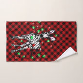 Elegante feestelijke kerst Zebra twinkle lichten Bad Handdoek (Handdoek)