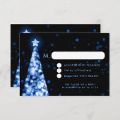 Elegante feestelijke kerstbruiloft RSVP blauw (Voorkant / Achterkant)