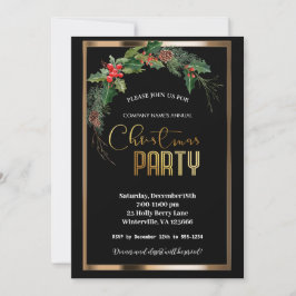 Elegante feestelijke kerstgouden uitnodiging