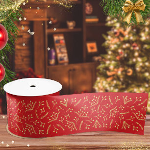 Elegante feestelijke rode kerst lint