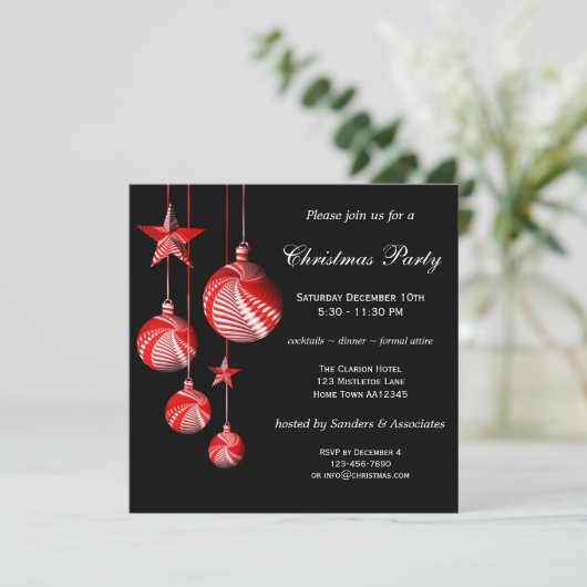 Elegante & Feestelijke Uitnodiging van het Kerstmi (Staand voorkant)