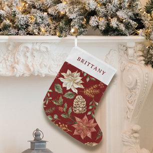 Elegante feestelijke vakantie Red Poinsettia Grote Kerstsok