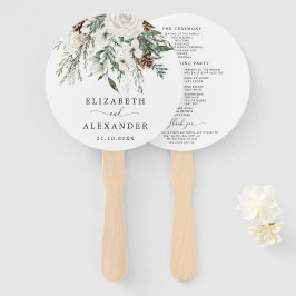 Elegante feestelijke winter evergreen bruiloft pro handwaaier