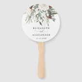 Elegante feestelijke winter evergreen bruiloft pro handwaaier (Voorkant)