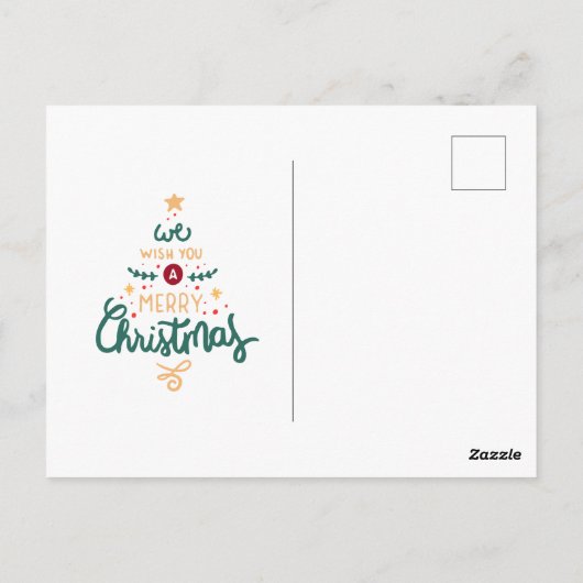 Elegante Feestelijke Zwart en Goud Vrolijk Kerstfe Briefkaart (Achterkant)