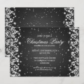 Elegante feestglans zwart kaart (Voorkant / Achterkant)