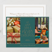 Elegante feestwensen voor de Kaart van Kerstmis (Voorkant / Achterkant)