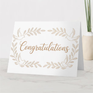 Elegante "Felicitaties"-groet met duiven Kaart