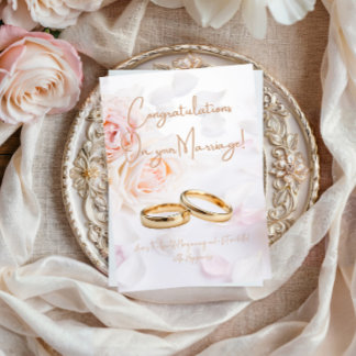 Elegante Felicitaties met uw Huwelijk Kaart