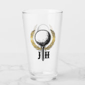Élégante femme Golf Monogramme Design verre (Dos)
