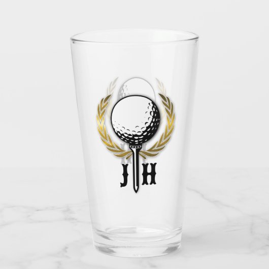Élégante femme Golf Monogramme Design verre (Dos)
