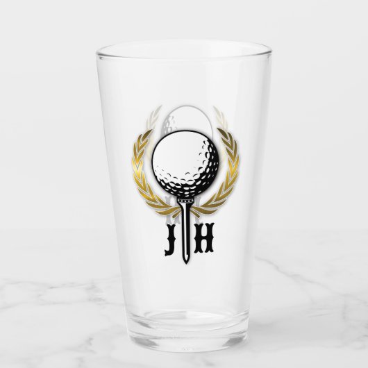 Élégante femme Golf Monogramme Design verre (Devant)