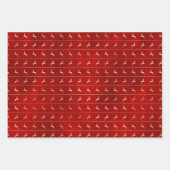 Élégante ferme rouge feuille d'or renne motif (Devant)