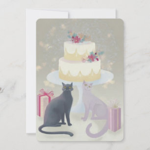 Elegante Festieve Kattenviering Feestdagenkaart