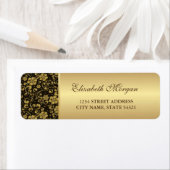 Elégante Festive Gold Flowers, Étiquette noir (En situation)