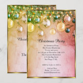 Elégante fête de Noël baubles invitation (Devant / Derrière)