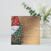 Élégante fête de Noël du Père Noël Invitation (Debout devant)