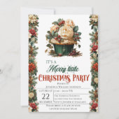 Elégante fête de Noël florale Invitation (Devant)