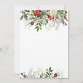 Elégante fête de Noël florale Invitation (Dos)