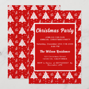 Élégante fête de Noël Invitation rouge