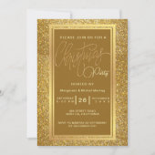 Élégante fête de Noël Sparkle Gold Invitation (Devant)