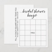 Elégante Fête des mariées Bingo Card Jeu carte pos (Devant / Derrière)