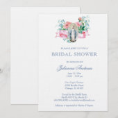 Élégante Fête des mariées catholique Invitation fl (Devant / Derrière)