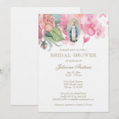 Élégante Fête des mariées catholique Invitation fl (Devant / Derrière)