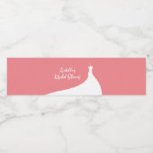 Elégante Fête des mariées corail Étiquette bouteil (Étiquettes simples)
