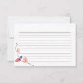 Elégante Fête des mariées florale Carte Recette (Dos)