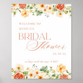 Élégante Fête des mariées florale Citrus Affiche d (Devant)