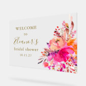 Elégante Fête des mariées Florale Rose Chaud (Angle)