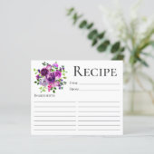Elégante Fête des mariées Florale violet Carte Rec (Debout devant)