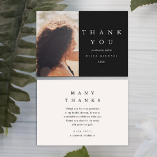 Elégante Fête des mariées Merci noir et de type