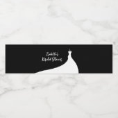 Elégante Fête des mariées noir Étiquette bouteille (Étiquettes simples)