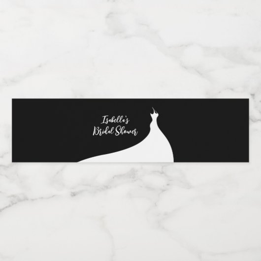 Elégante Fête des mariées noir Étiquette bouteille (Étiquettes simples)