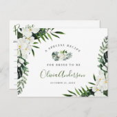 Elégante Fête des mariées Orchidées Blanches Carte (Devant / Derrière)