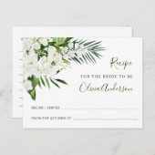 Elégante Fête des mariées Orchidées Blanches Carte (Devant / Derrière)