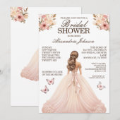 Elégante Fête des mariées rose Fancy Invitations d (Devant / Derrière)