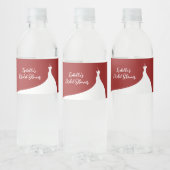 Elégante Fête des mariées rouge Étiquette bouteill (Bouteilles)