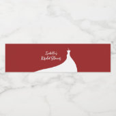 Elégante Fête des mariées rouge Étiquette bouteill (Étiquettes simples)