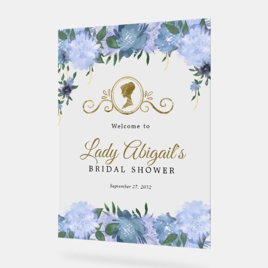 Elégante Fête des mariées victorienne bleu Dusty F (Angle)