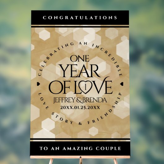 Élégante fête du 1er anniversaire du Mariage de pa (Neutre)