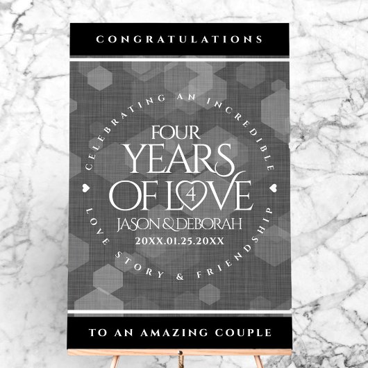 Élégante fête du 4e anniversaire du Mariage de lin