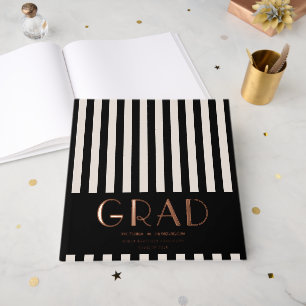 Élégante fête moderne de graduation Foil Guestbook