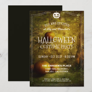 Élégante fête Vintage d'Halloween Invitation