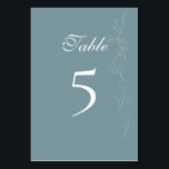 Élégante feuille bleu clair Carte Numéro de tablea<br><div class="desc">Élégante feuille bleu clair Carte Numéro de tableau</div>