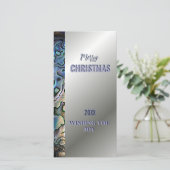 Elégante feuille d'argent, bordure de coque, carte (Debout devant)